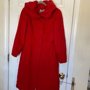 EUC Sz. 6 Liliana Castellanos Red Wool Coat